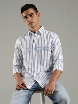 Tommy Hilfiger - White Striped Regular Fit Cotton Shirt