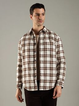 Tommy Hilfiger - Brown Checked Relaxed Fit Cotton Shirt
