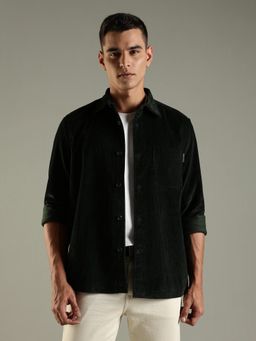 Tommy Hilfiger - Green Solid Relaxed Fit Cotton Shirt