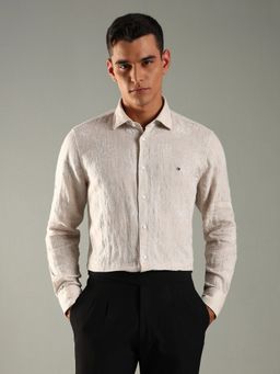 Tommy Hilfiger - Beige Regular Fit Linen Shirt