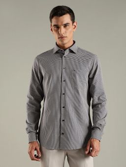 Tommy Hilfiger - Grey Checked Regular Fit Cotton Shirt