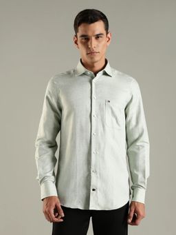 Tommy Hilfiger - Green Textured Regular Fit Linen Shirt