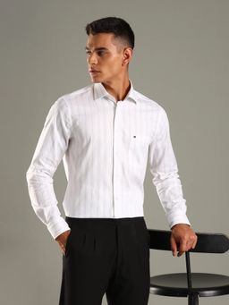 Tommy Hilfiger - White Striped Regular Fit Cotton Shirt