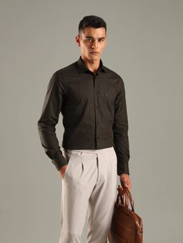 Tommy Hilfiger - Green Striped Regular Fit Cotton Shirt