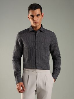 Tommy Hilfiger - Black Striped Regular Fit Hemp Shirt