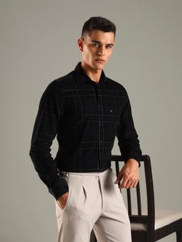 Tommy Hilfiger - Black Checked Regular Fit Cotton Shirt