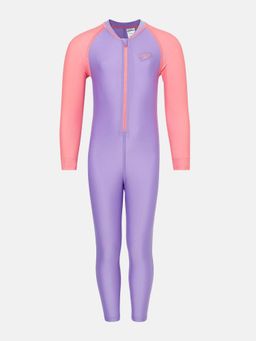 Speedo - Purple Solid/Plain V-Neck Swimsuit