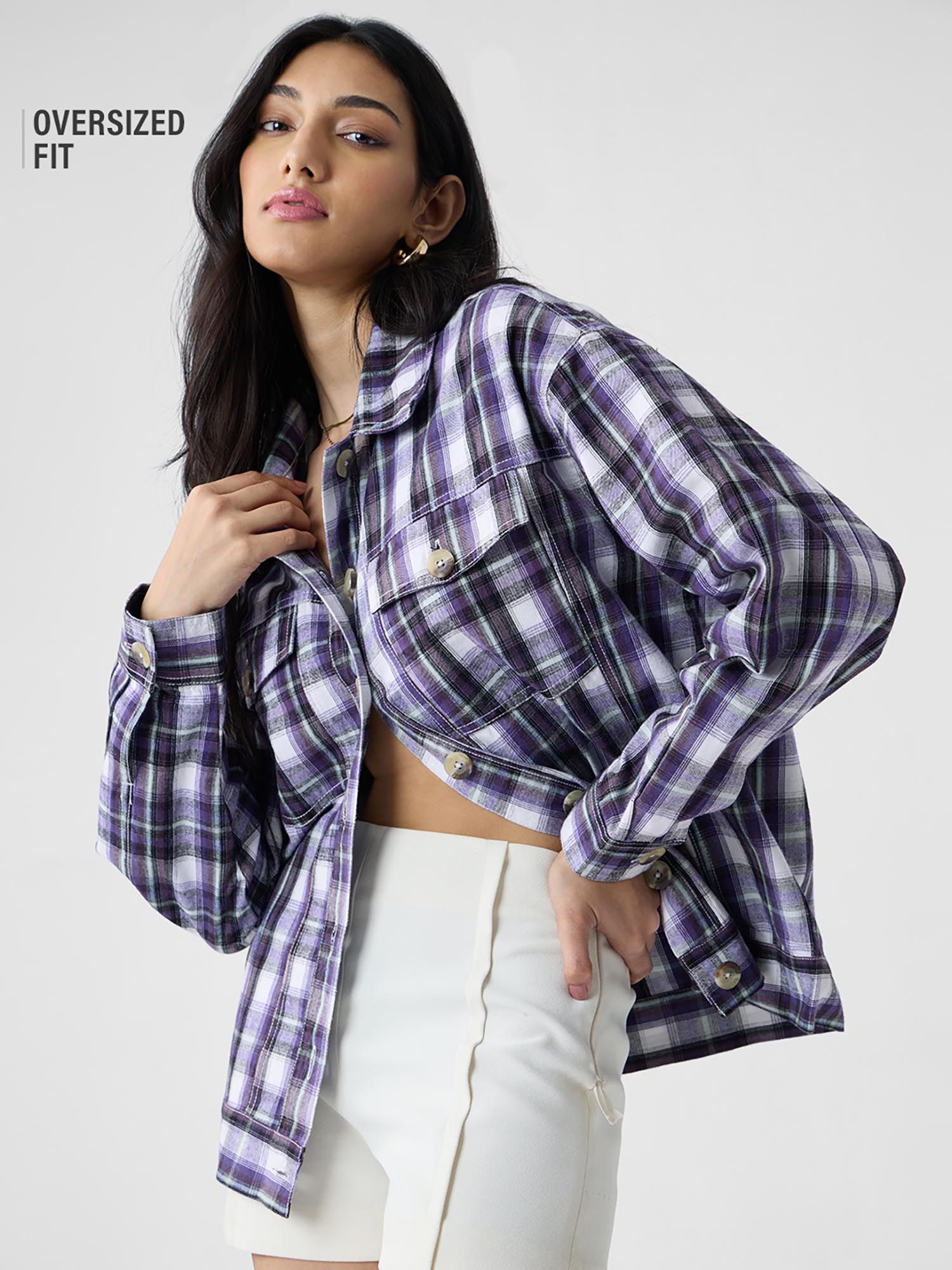 Multi-Color Checks Oversized Fit Jacket-picture-20
