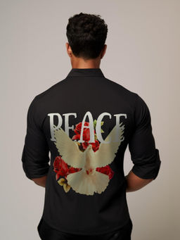 HE SPOKE - Black Abstract Printed Casual Shirt