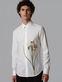 HE SPOKE - White Floral Printed Casual Shirt