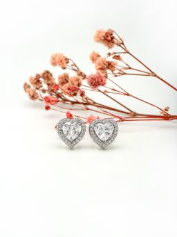 Silberry - SLBERRY 925 Sterling Silver Classic Kaira Heart Studs