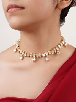 Teejh - Keerat Gold and Mirror Choker Necklace