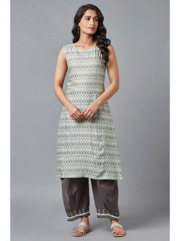 W - Green Floral Kurta