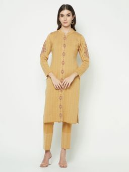 KnitStudio - Mustard Long Kurta (Set of 2)