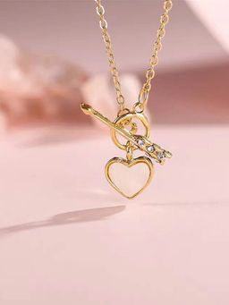 Jewels Galaxy - Jewellery For Women Gold-Toned Gold Plated Heart inspired Necklace