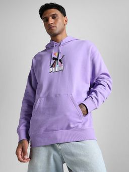 Puma - Unisex Purple Printed Hoodies