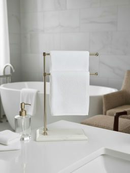 Mason Home - Melrose Hand Towel Stand - White & Silver