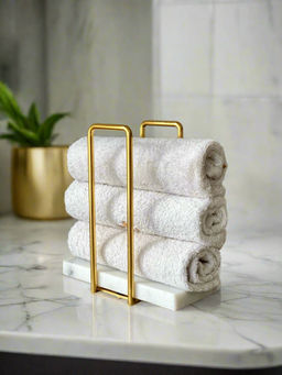 Mason Home - Imperial Napkin and Towel Holder - White & Gold