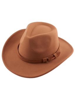 The Tie Hub - Cowboy Solid Brown Fedora Hat