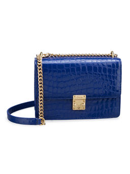 Gioia - Karina Blue Croc Patent Bag