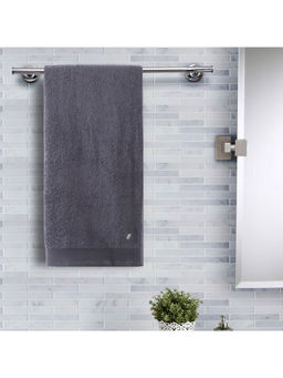 Maspar - Colorart 550GSM Embedded Stripe Solid Pewter Bath Towel