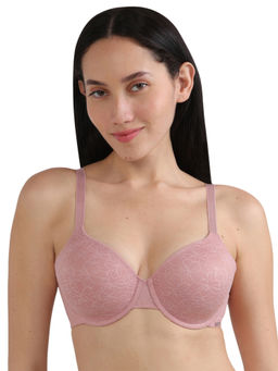 Wacoal - Women Lacy Everyday Elegance Padded Wired Full Cup Everyday Wear T-Shirt Bra-Pink