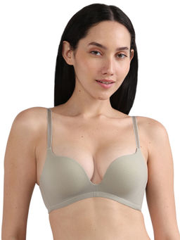 Wacoal - Womens Dreamy Curve Padded Non-Wired Everyday Wear Push-Up Bra-Grey