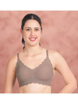 Shyaway - Cinnamon Swirl Scallop Neckline And Under band Padded T-Shirt Bra