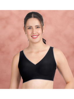 Shyaway - Black Beauty Contrast Border Removable Padding T-Shirt Bra