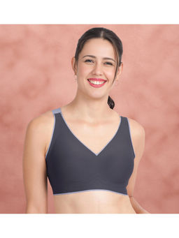 Shyaway - Thunderstorm Grey Contrast Border Removable Padding T-Shirt Bra