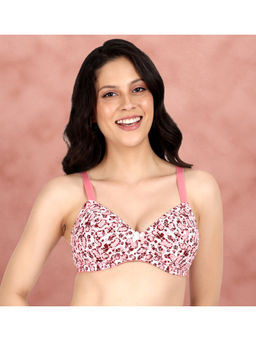 Shyaway - Taabu Pink tulle Printed Padded Wire free T-Shirt Bra