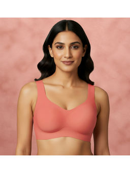 Shyaway - Ash Rose Removable Padding Honeycomb Structure Back T-Shirt Bra