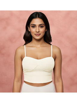 Shyaway - Blur White Padded Ribbed Bralette