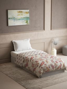 Ddecor Live Beautiful - Ddecor 300 GSM Ethnic, Single Reversible Winter Quilt Pink/beige (Single)