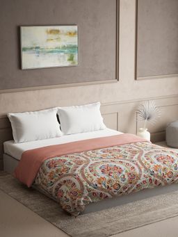 Ddecor Live Beautiful - Ddecor 300 GSM Ethnic, 145 TC, Double Reversible Winter Quilt Red (Queen)