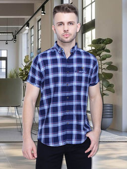 KUONS AVENUE - Blue Checks Slim Fit Shirt