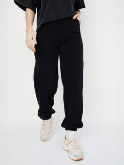 max - Women'S Athleisure Solid Black Jogger