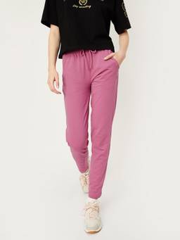 max - Women Solid Sports Pink Trackpant