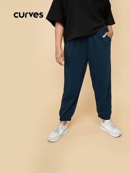 max - Women Solid Athleisure Blue Jogger