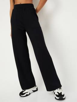 max - Women'S Wide Leg Butter Soft Black Trackpant