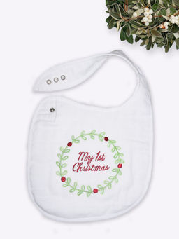 Masilo - Organic cotton muslin Feeding burp cloth,For Newborn Pack of 1-1st Christmas