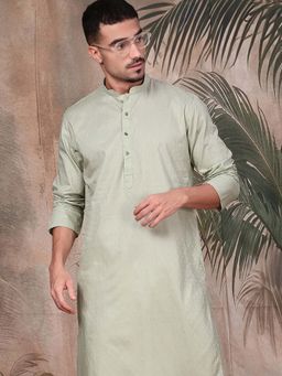 Sanwara - Premium Green Kurta with Pyjama for Men Designed for Diwali, Navratri Nights