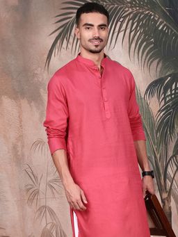 Sanwara - Premium Pink Kurta with Pyjama for Men Where Heritage Celebration