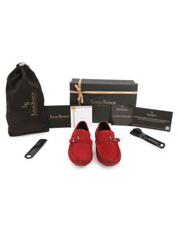 Louis Stitch - Solid Red Italian Suede Leathers Slip On Casual Shoes