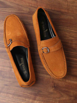Louis Stitch - Solid Tan Italian Suede Leathers Loafers
