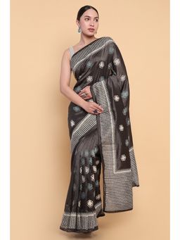 Soch - Women Black Silk Embellished/Sequined Saree