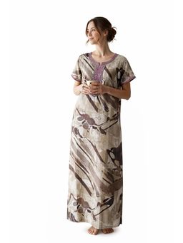 evolove - Women Brown Vibrant Bliss Alpine Nightdress