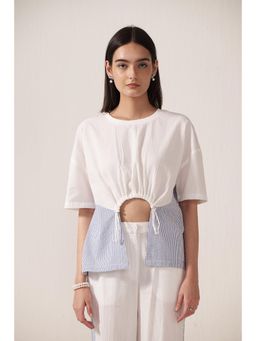 Muvazo - White Crisp Embroidered Top