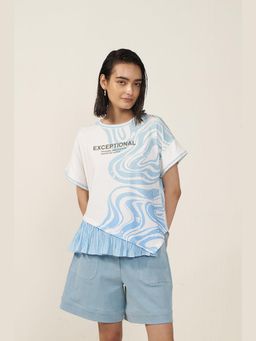 Muvazo - White Azure Wave Fusion Top