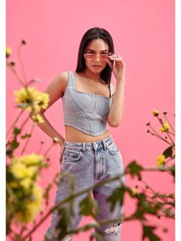 The Clothing Factory - Denim Corset Blue Top